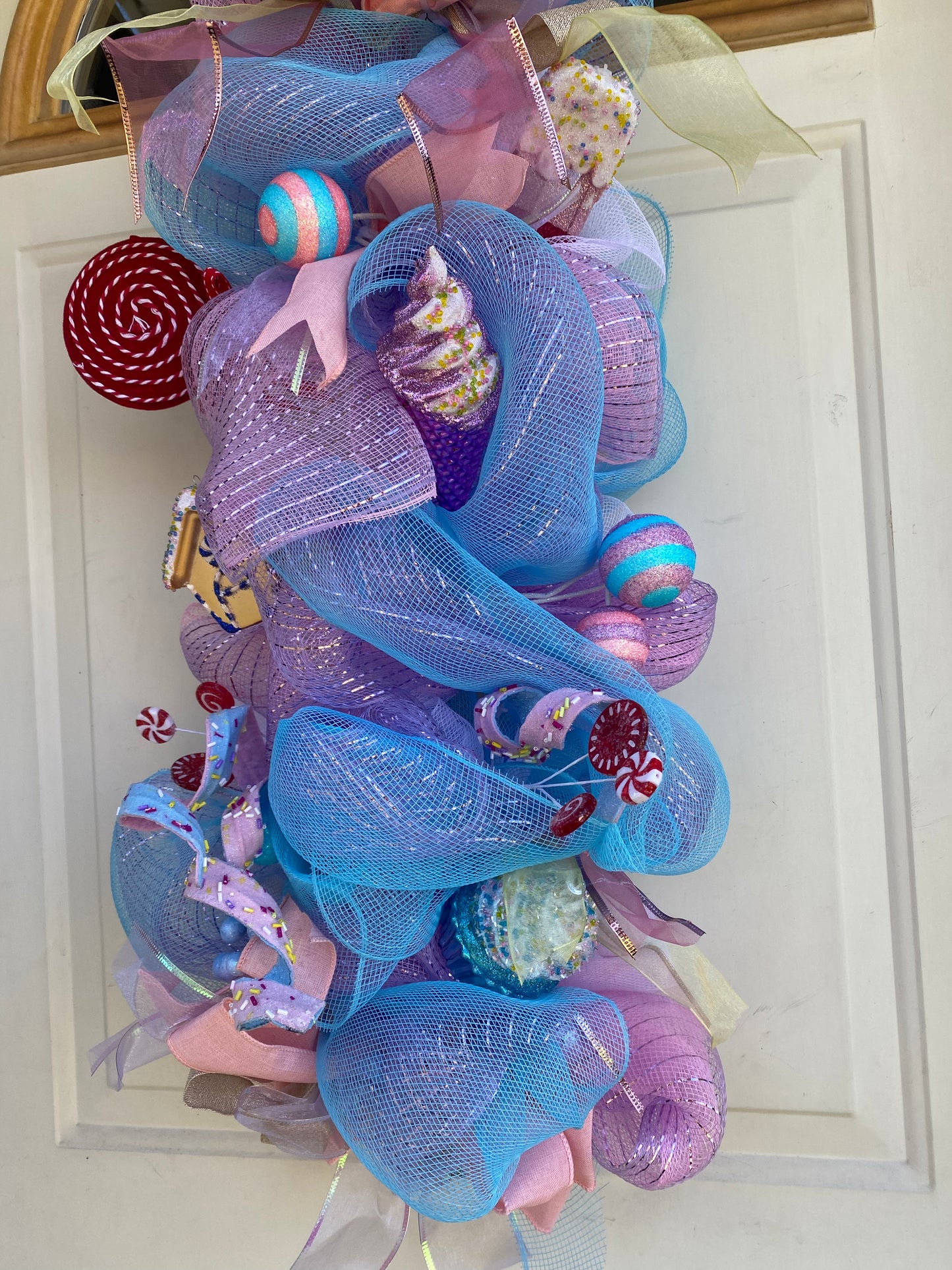 Sweet Candy Christmas Swag/Wreath pastel/front door Classic Crafts By Asia