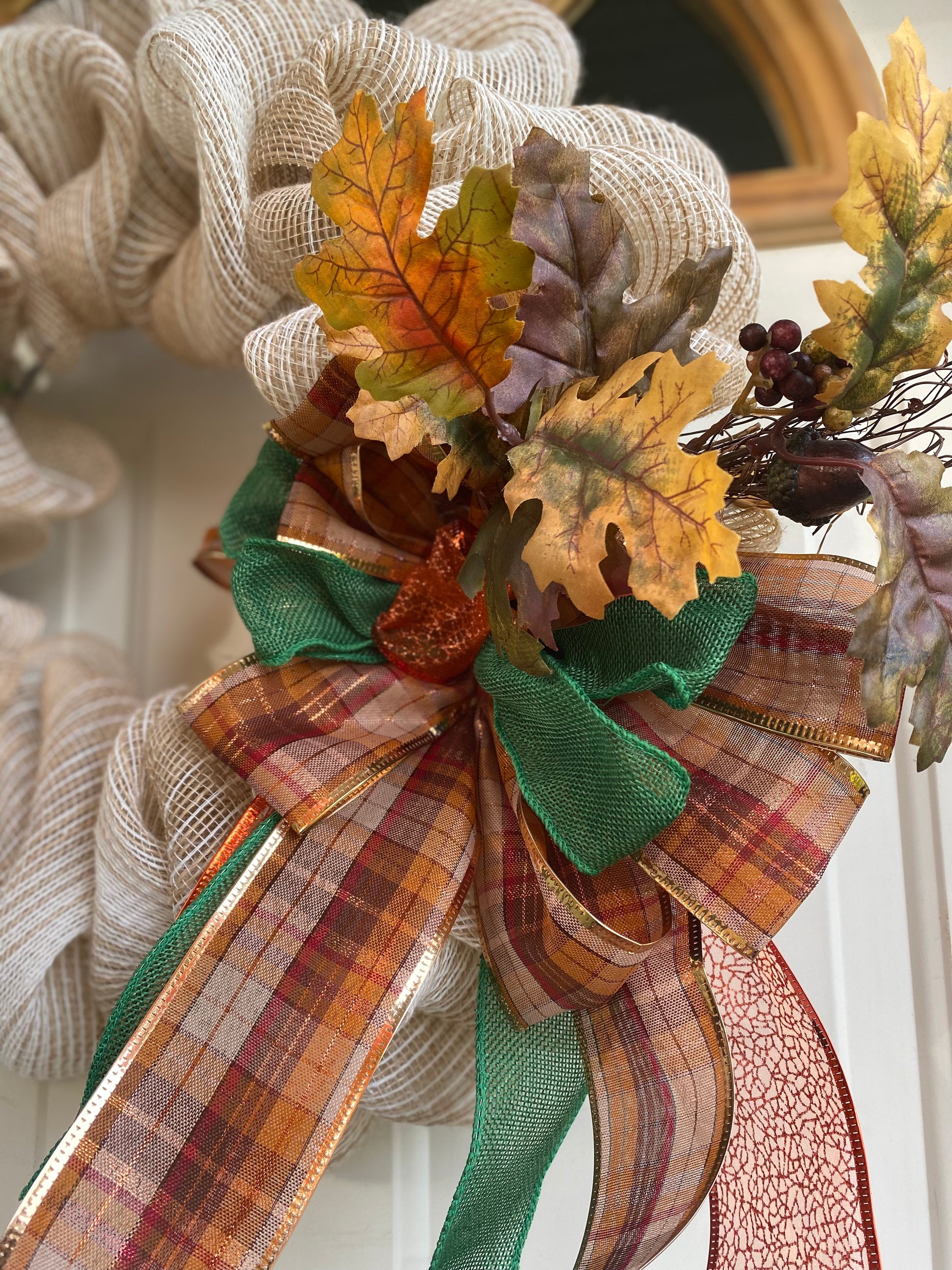 Fall wreath/leaves/modern simple wreath/front door Classic Crafts By Asia