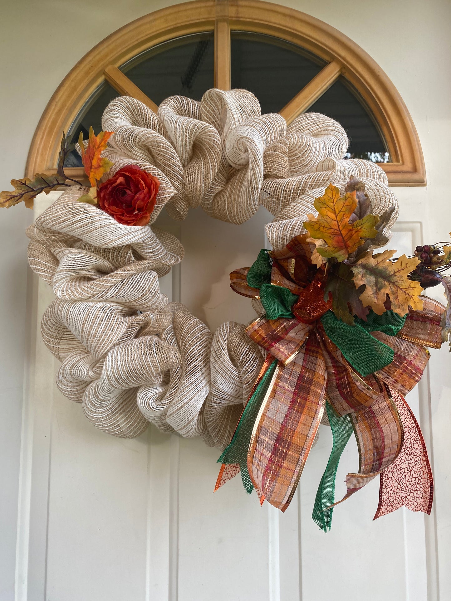 Fall wreath/leaves/modern simple wreath/front door Classic Crafts By Asia