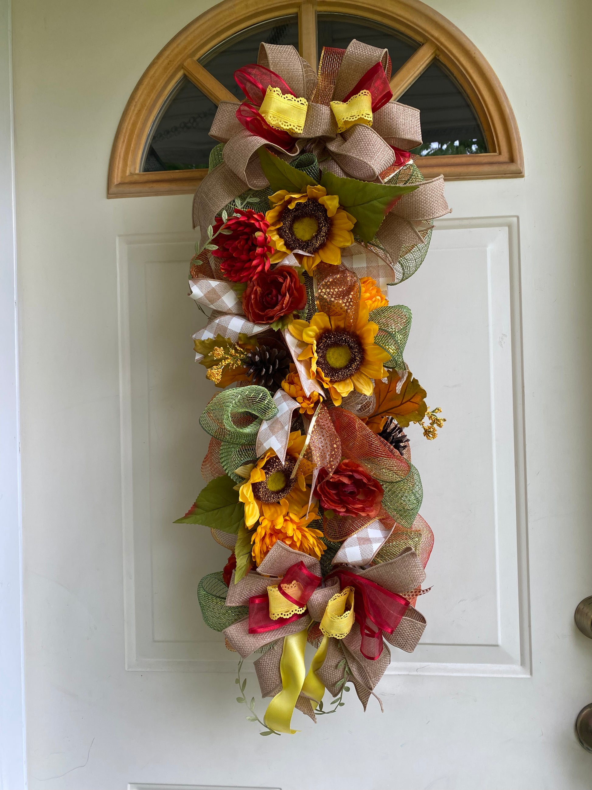 Fall Swag Wreath/Front Door/Sunflower Classic Crafts By Asia