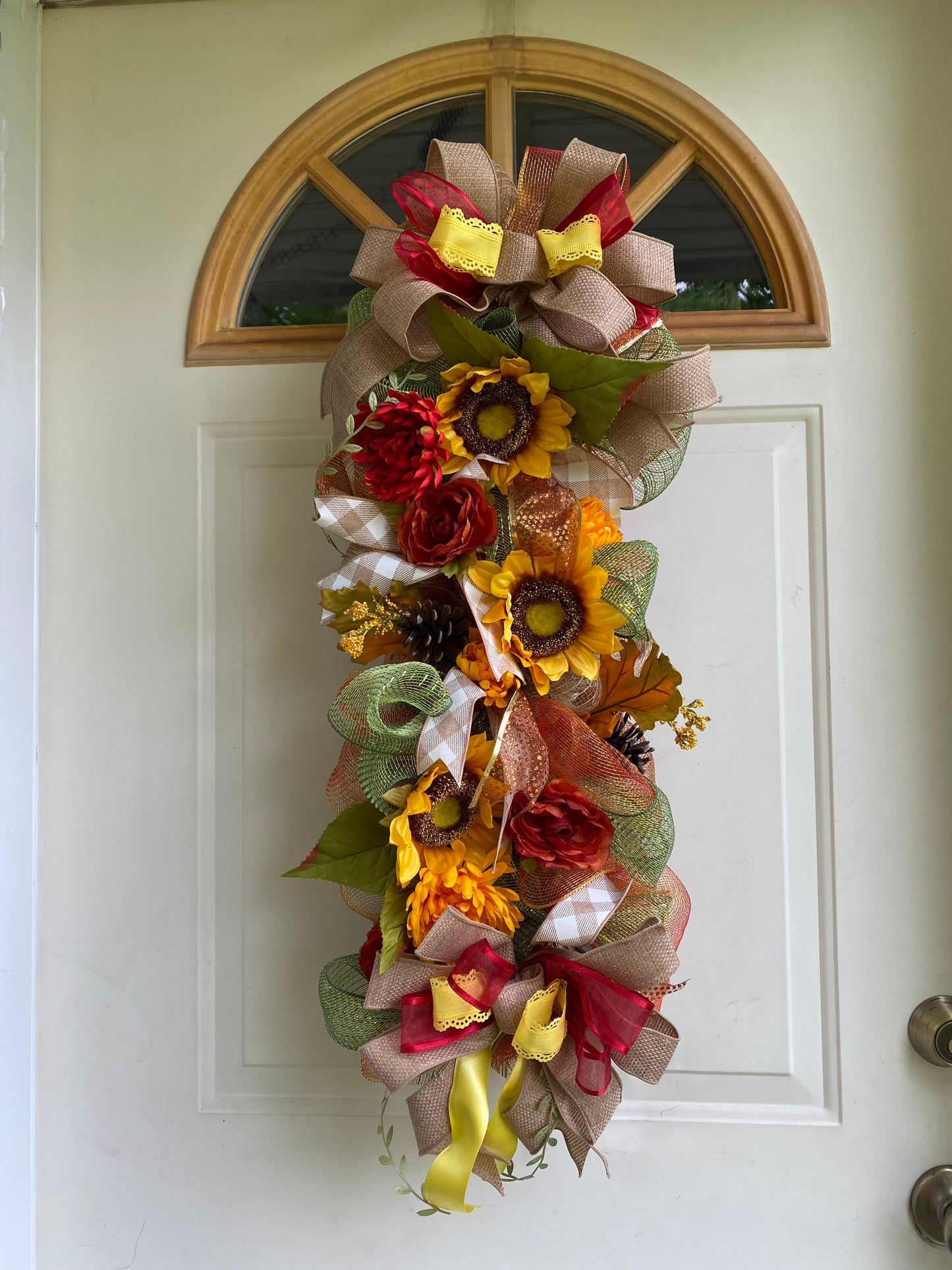 Fall Swag Wreath/Front Door/Sunflower Classic Crafts By Asia