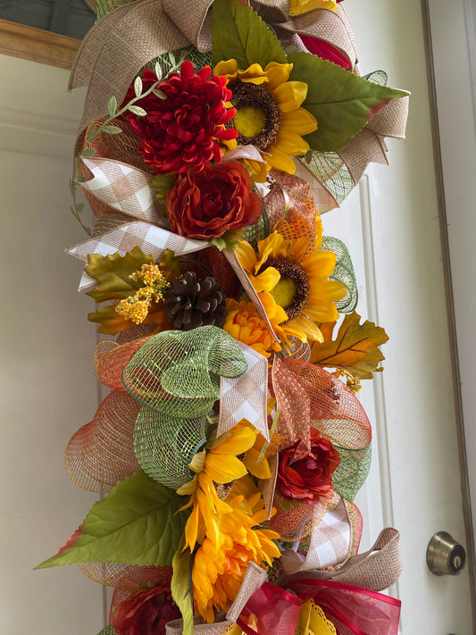 Fall Swag Wreath/Front Door/Sunflower Classic Crafts By Asia