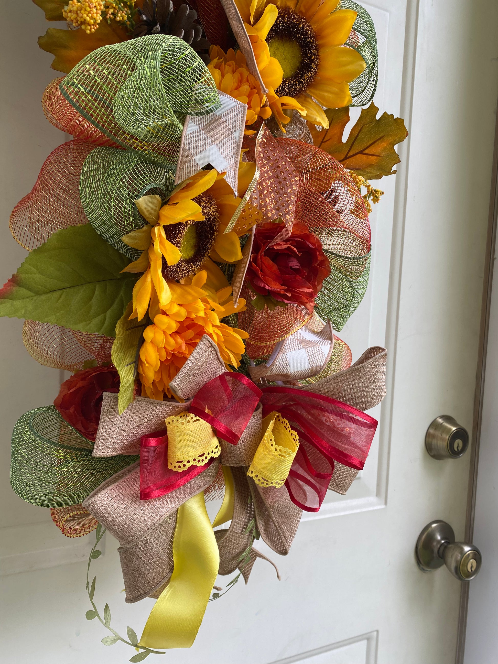 Fall Swag Wreath/Front Door/Sunflower Classic Crafts By Asia